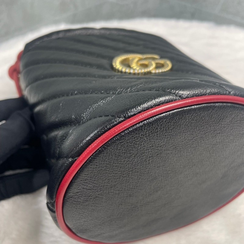 Gucci GG MARMONT GG MARMONT黑色牛皮 鏈條肩背包斜背包-13