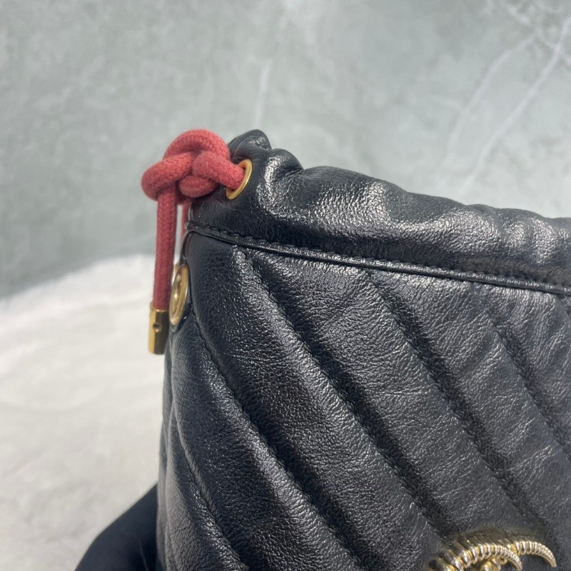 Gucci GG MARMONT GG MARMONT黑色牛皮 鏈條肩背包斜背包-15