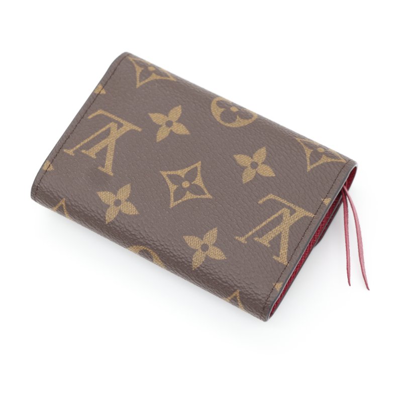 Louis Vuitton 路易威登 Rosalie 棕色 帆布 金釦 零錢包 短夾-3