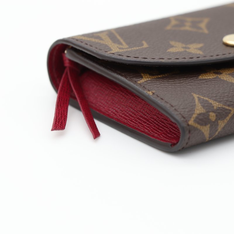 Louis Vuitton 路易威登 Rosalie 棕色 帆布 金釦 零錢包 短夾-6