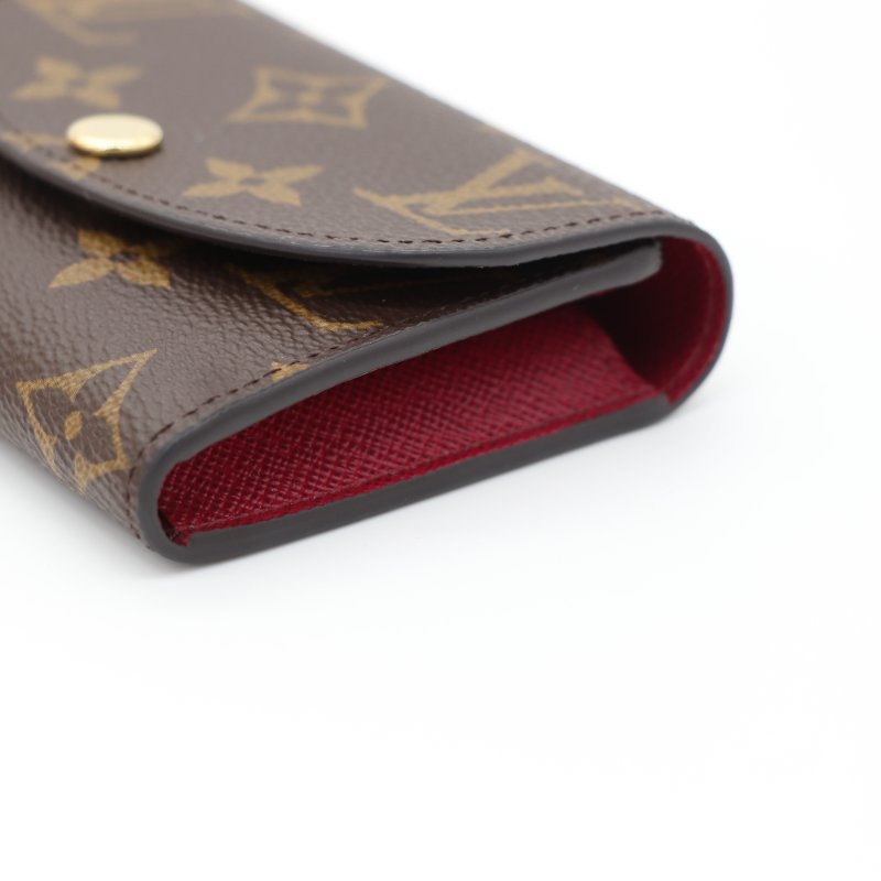 Louis Vuitton 路易威登 Rosalie 棕色 帆布 金釦 零錢包 短夾-7