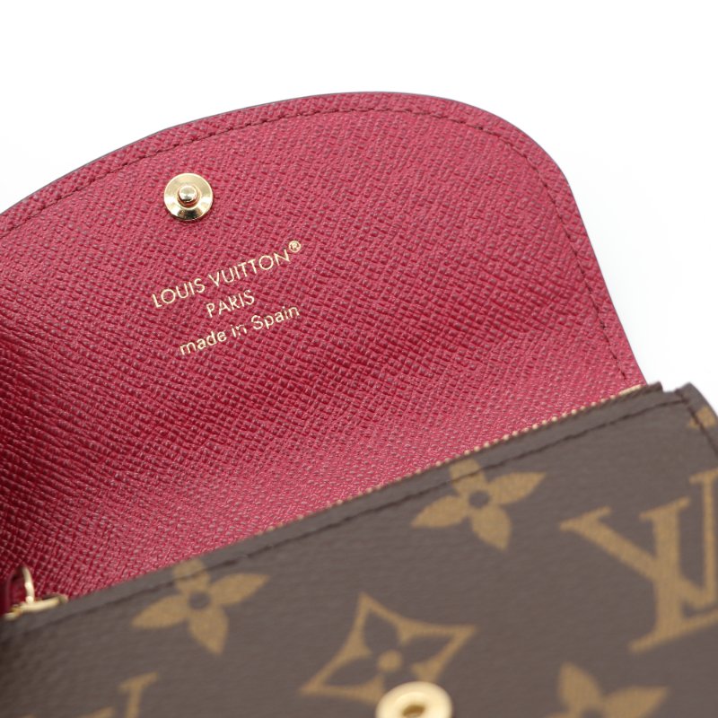 Louis Vuitton 路易威登 Rosalie 棕色 帆布 金釦 零錢包 短夾-8