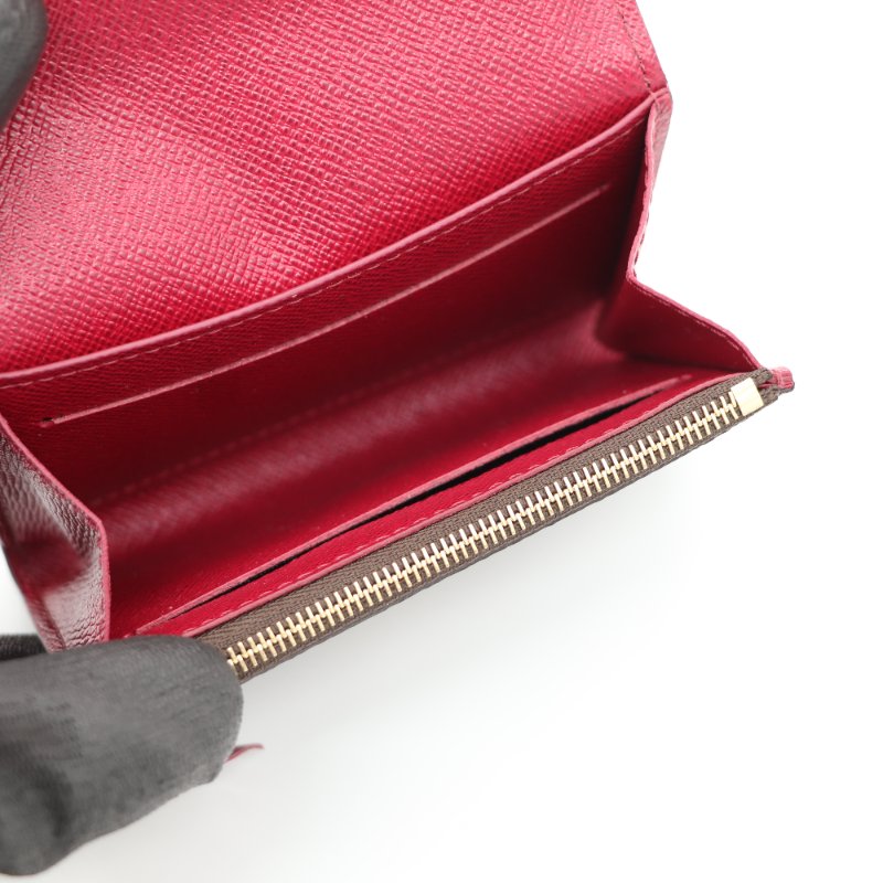 Louis Vuitton 路易威登 Rosalie 棕色 帆布 金釦 零錢包 短夾-9