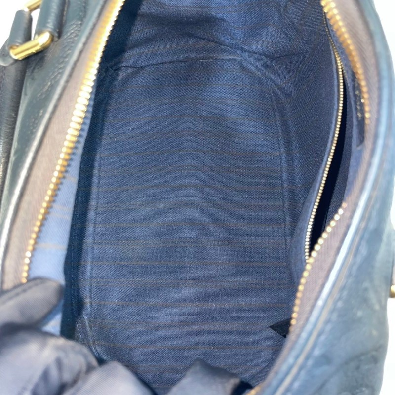 LV 全皮壓紋 深藍偏黑 speedy25枕頭包-7