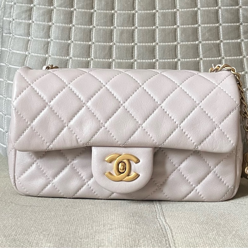 Chanel 22B香芋紫 cf mini金球 斜背包肩背包香奈兒精品斷捨離-0