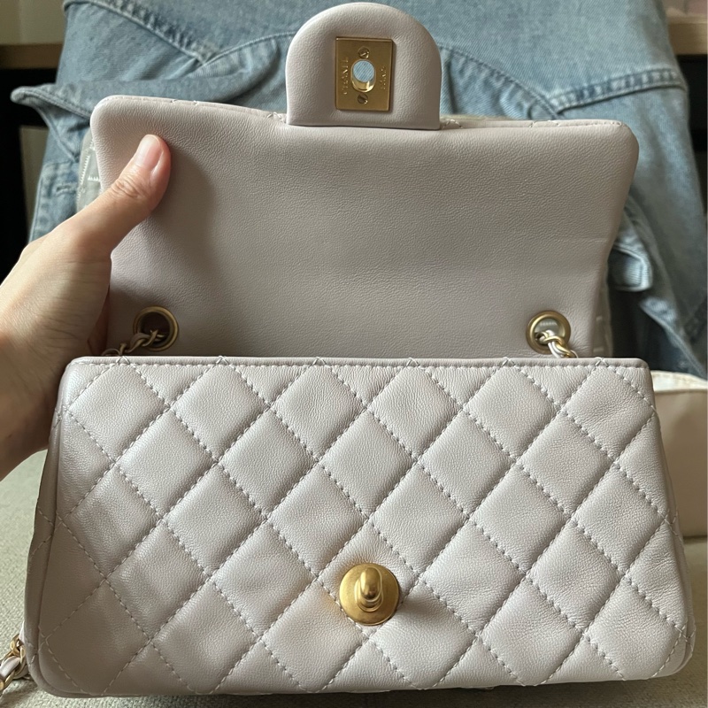 Chanel 22B香芋紫 cf mini金球 斜背包肩背包香奈兒精品斷捨離-12