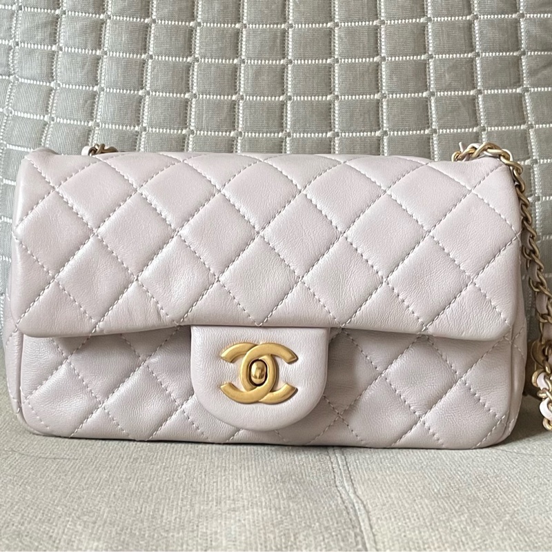 Chanel 22B香芋紫 cf mini金球 斜背包肩背包香奈兒精品斷捨離-19