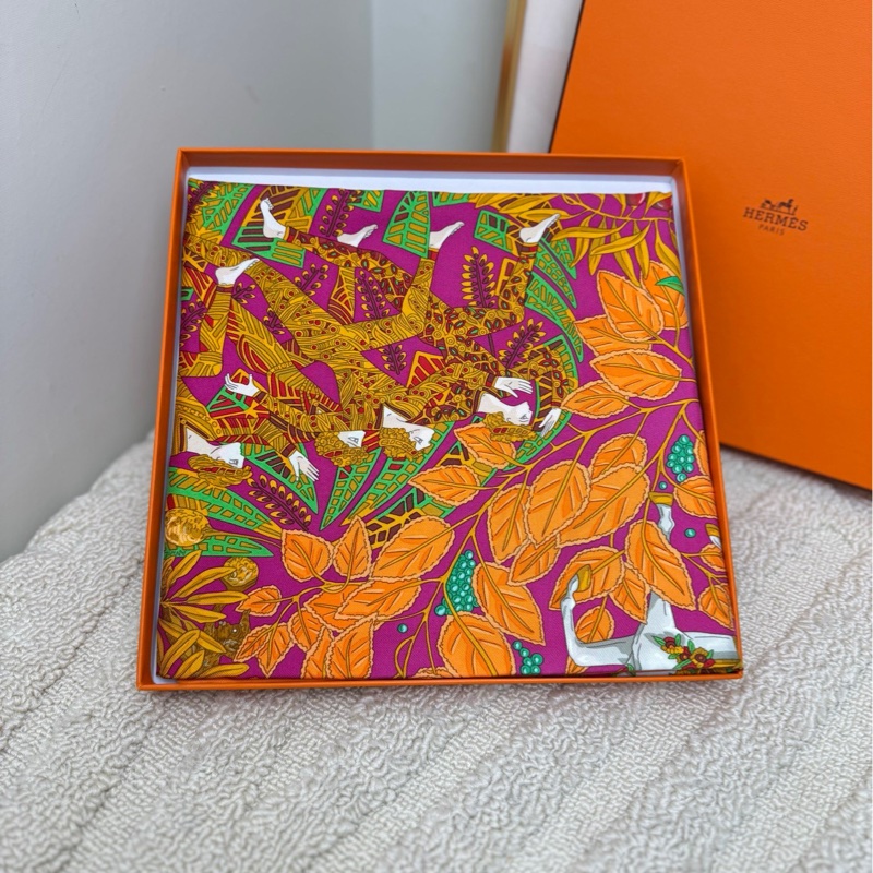 【全❤️全套】Hermes 絲巾圍巾披肩 叢林樹葉-0