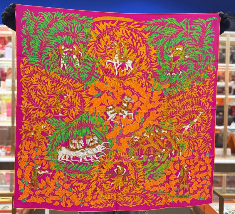 【全❤️全套】Hermes 絲巾圍巾披肩 叢林樹葉-1