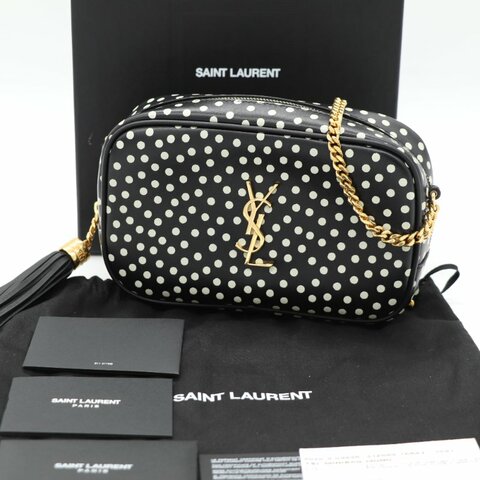 Saint Laurent 聖羅蘭 Lou Mini Camera Bag 圓點印花 小牛皮 斜背包 相機包