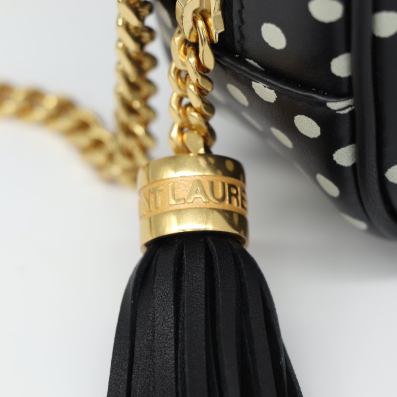 Saint Laurent 聖羅蘭 Lou Mini Camera Bag 圓點印花 小牛皮 斜背包 相機包-9