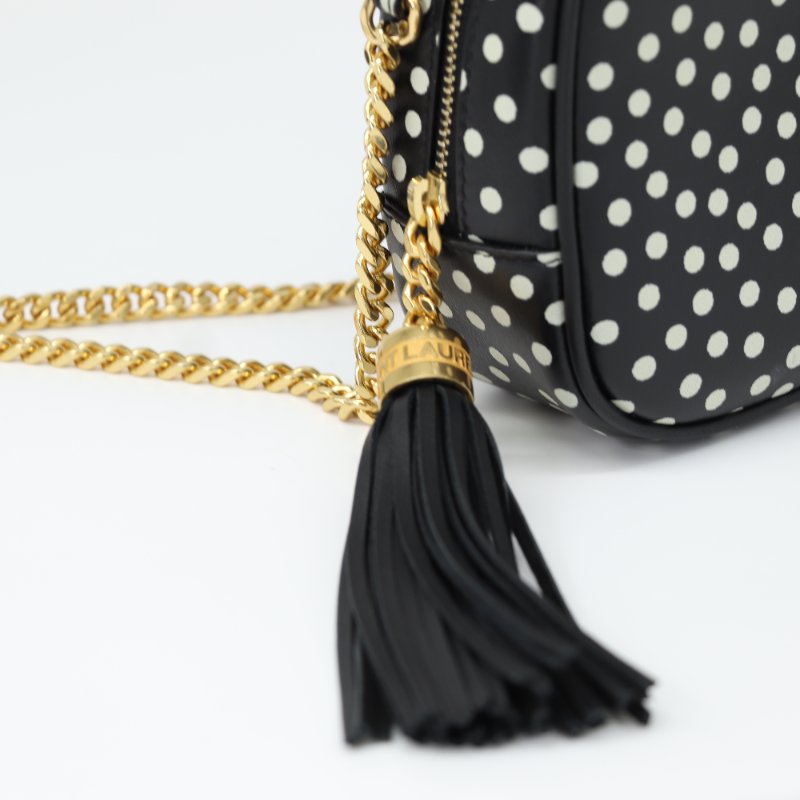 Saint Laurent 聖羅蘭 Lou Mini Camera Bag 圓點印花 小牛皮 斜背包 相機包-10