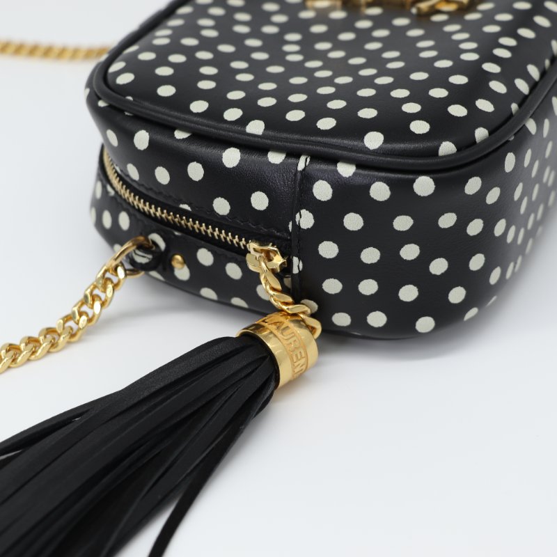 Saint Laurent 聖羅蘭 Lou Mini Camera Bag 圓點印花 小牛皮 斜背包 相機包-11