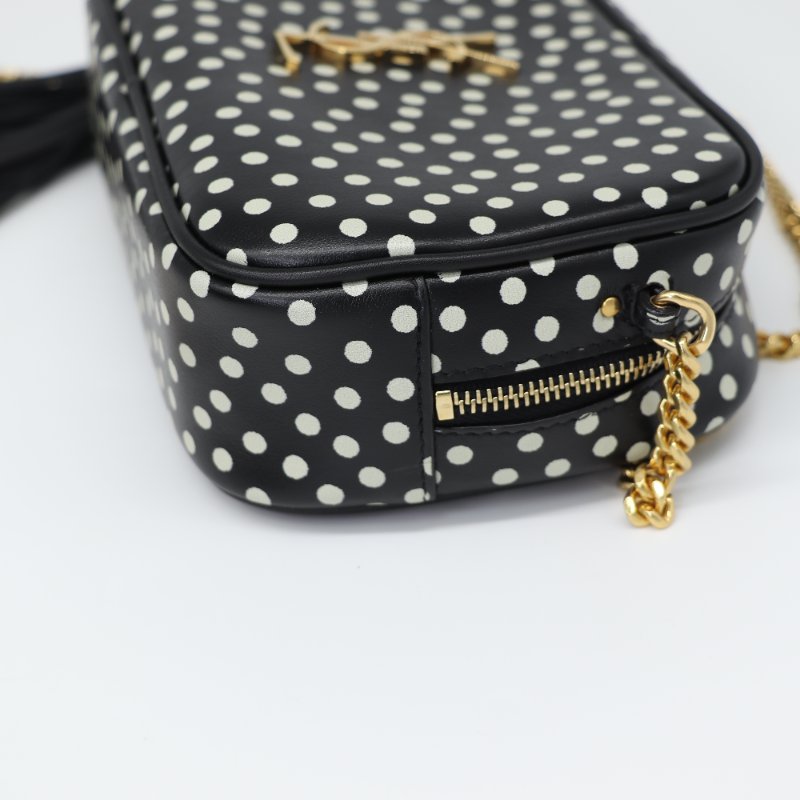 Saint Laurent 聖羅蘭 Lou Mini Camera Bag 圓點印花 小牛皮 斜背包 相機包-12