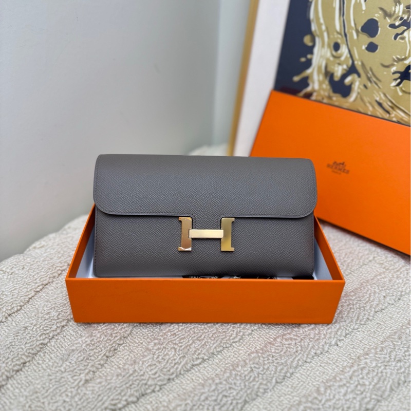 【99❤️全套】Hermes 康康錢包 錫器灰-0