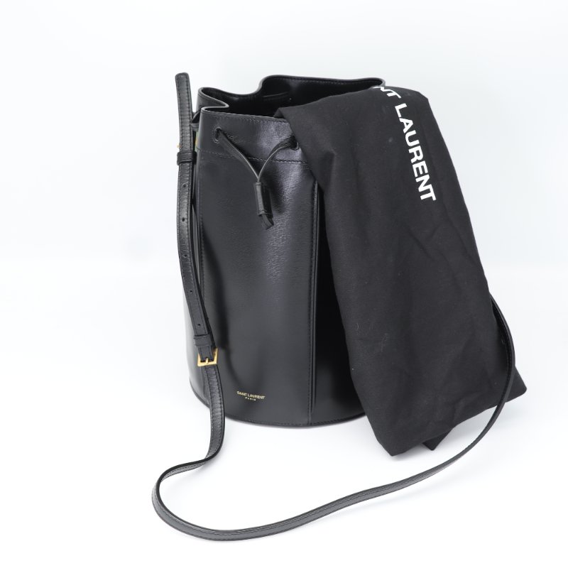 Saint Laurent 聖羅蘭 Talitha 黑色 小牛皮 水桶包 肩背包-2