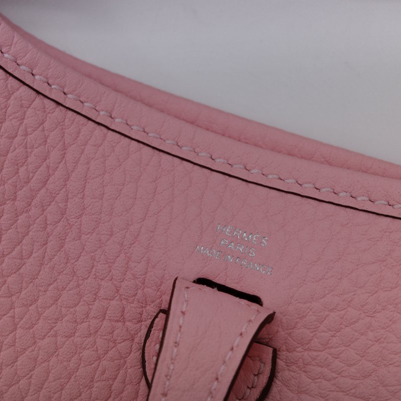 Hermès 愛馬仕 Evelyne TPM 16 Amazone 櫻花粉 粉色 牛皮 帶絲巾 肩背包-10