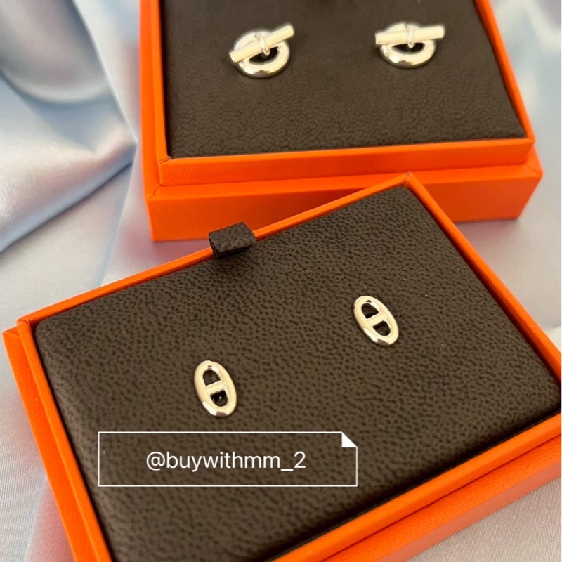 ⭐️賣場有滿額折扣⭐️愛馬仕 純銀豬鼻子耳環 全新品-2