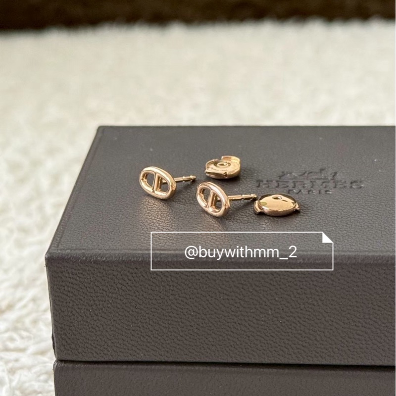 ⭐️賣場有滿額折扣⭐️愛馬仕 純銀豬鼻子耳環 全新品-4