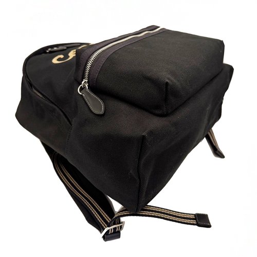 COACH 蔻馳專櫃款繡線字母LOGO帆布中性款後背包(黑)-3