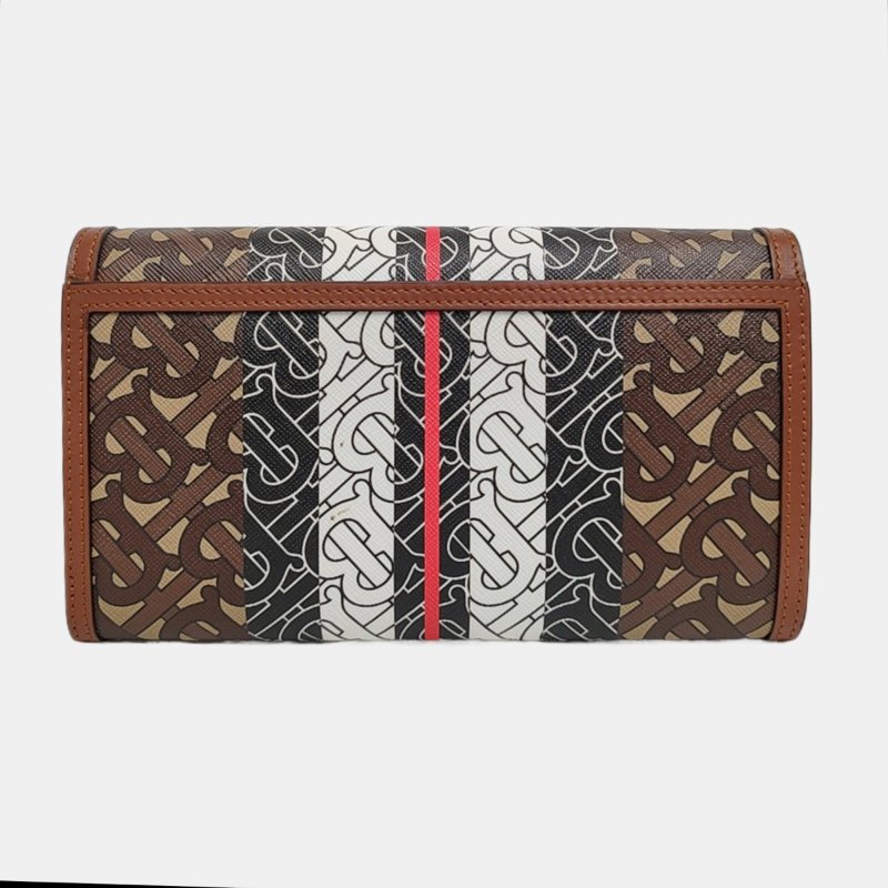 BURBERRY 拼色塗層帆布TB單肩包斜挎包 金色五金 可拆卸肩帶-4