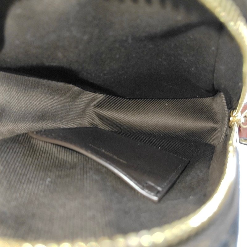 YSL 相機包棕色塗層帆布印花單肩包斜挎包 金色五金 9.8新-6