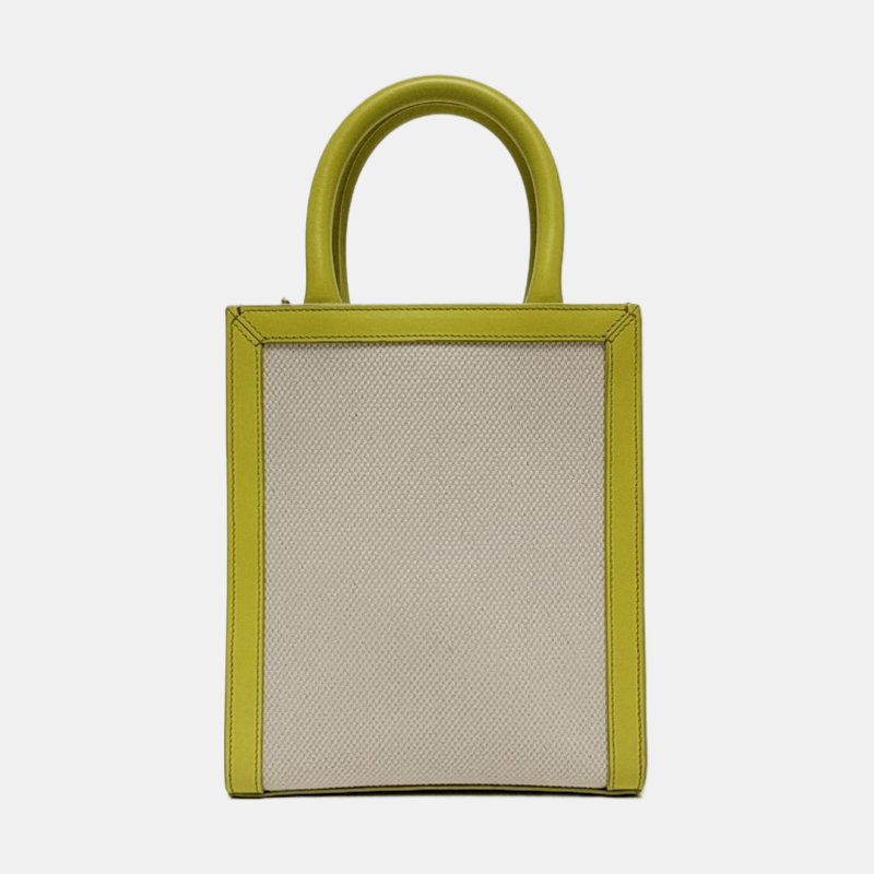 CELINE CABAS CELINE迷你米色帆布單肩包斜挎包手提包金色五金可拆卸肩帶-4