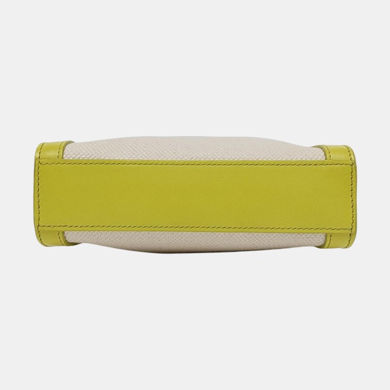 CELINE CABAS CELINE迷你米色帆布單肩包斜挎包手提包金色五金可拆卸肩帶-5