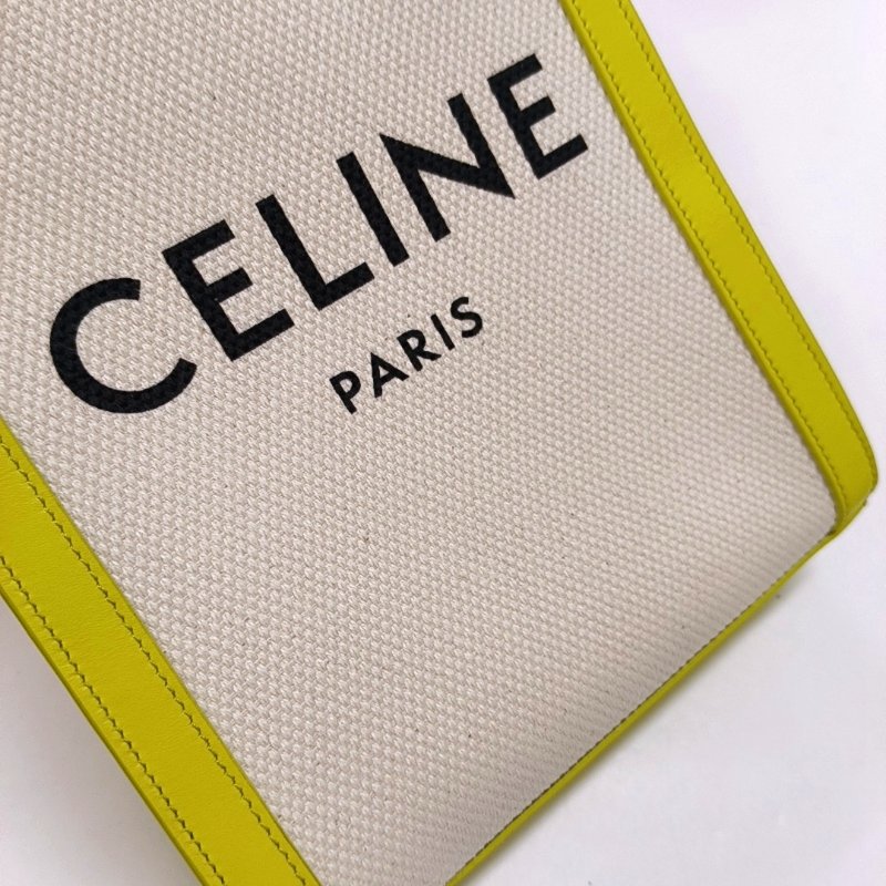 CELINE CABAS CELINE迷你米色帆布單肩包斜挎包手提包金色五金可拆卸肩帶-8