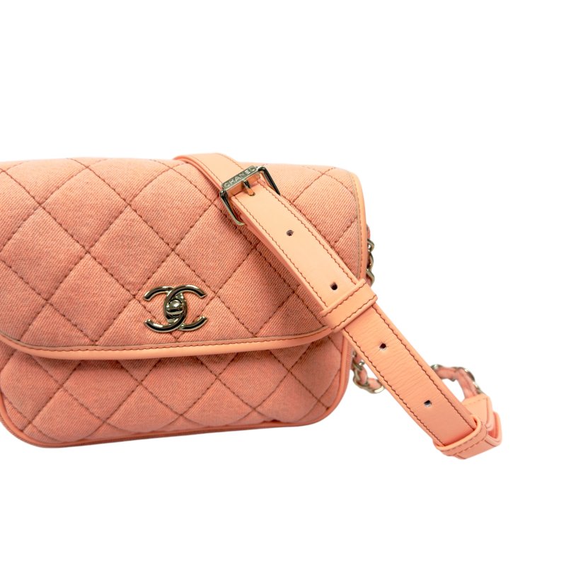 CHANEL CC 牛仔 丹寧 斜揹袋-3