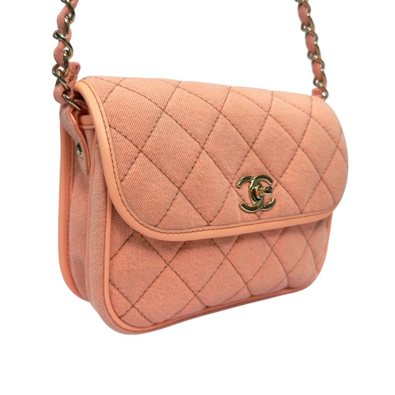 CHANEL CC 牛仔 丹寧 斜揹袋-5
