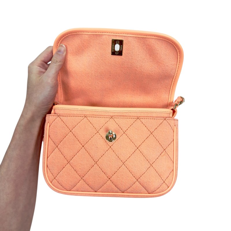 CHANEL CC 牛仔 丹寧 斜揹袋-14