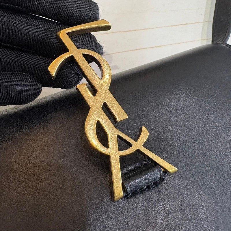 *SHIHNA名牌精品* YSL Saint Laurent KAIA 小款滑面牛皮馬鞍包(黑色)-2