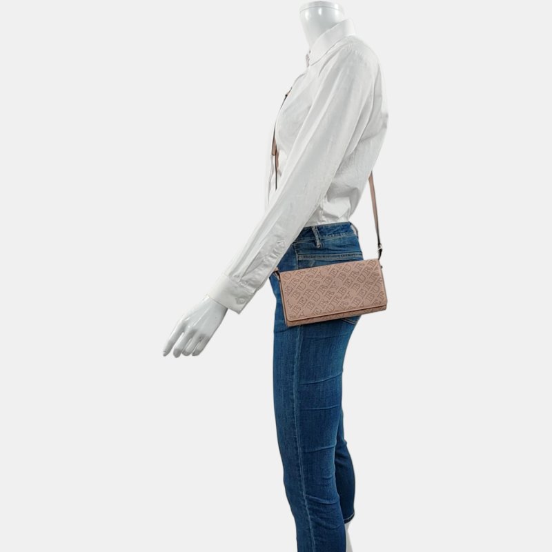 BURBERRY 粉色牛皮斜挎包單肩包 銀色五金 可拆卸肩帶-1