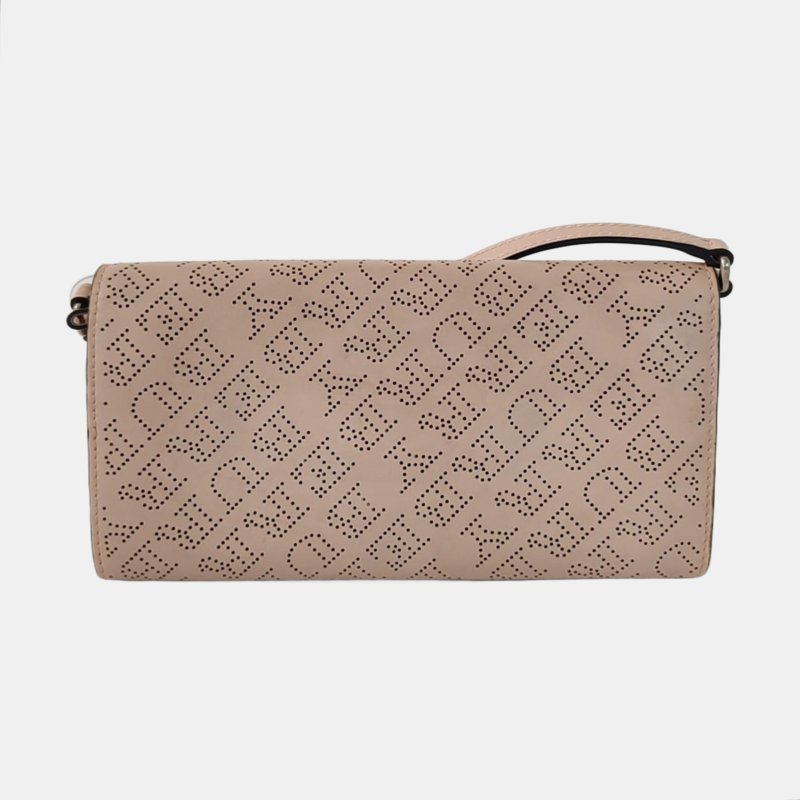 BURBERRY 粉色牛皮斜挎包單肩包 銀色五金 可拆卸肩帶-4