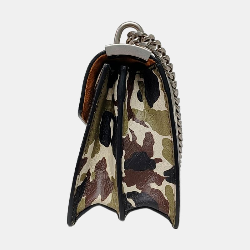 Miu Miu多色牛皮印花斜挎包單肩包銀色五金-2