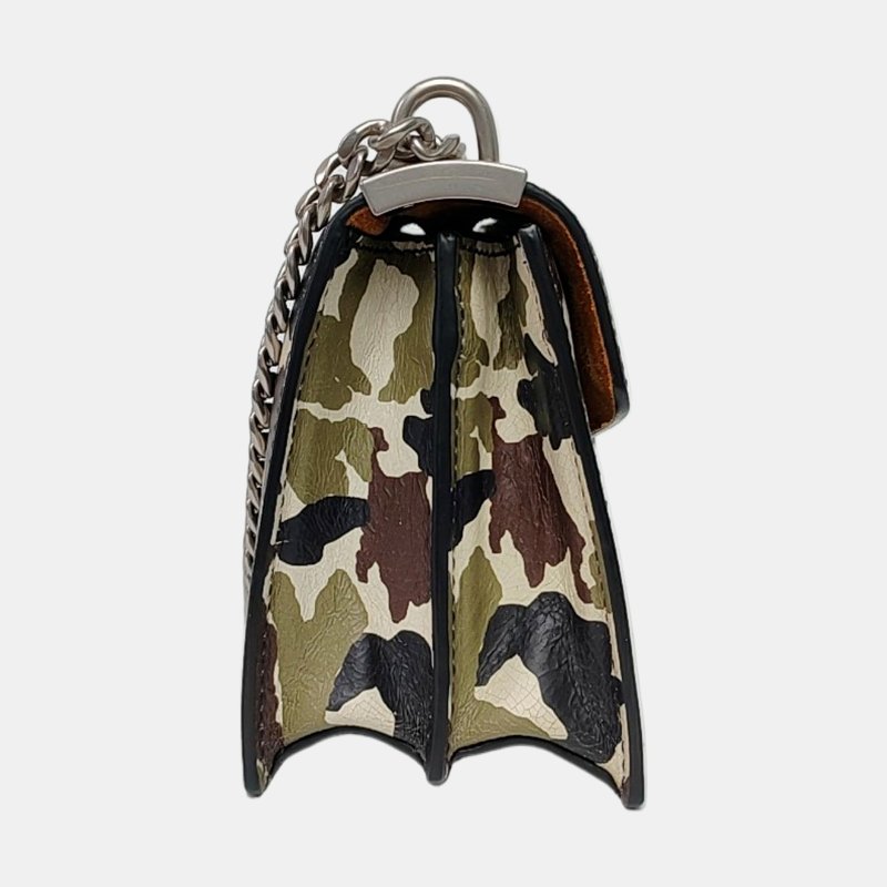 Miu Miu多色牛皮印花斜挎包單肩包銀色五金-3