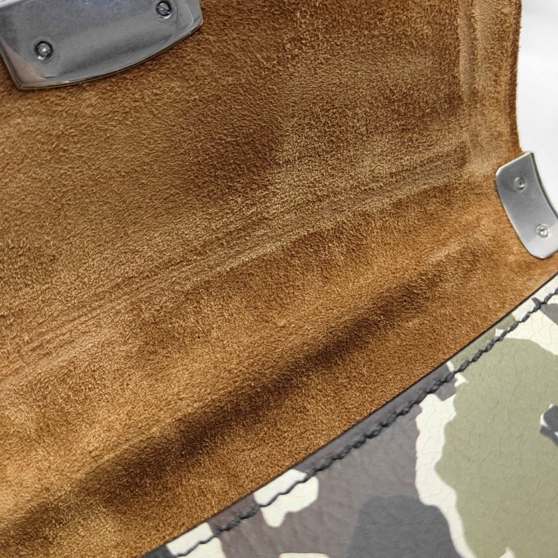 Miu Miu多色牛皮印花斜挎包單肩包銀色五金-8