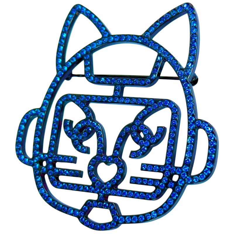 CHANEL CC 機械貓咪🐱 水鑽 胸針-1