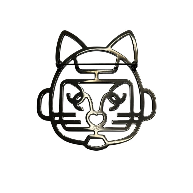 CHANEL CC 機械貓咪🐱 水鑽 胸針-4