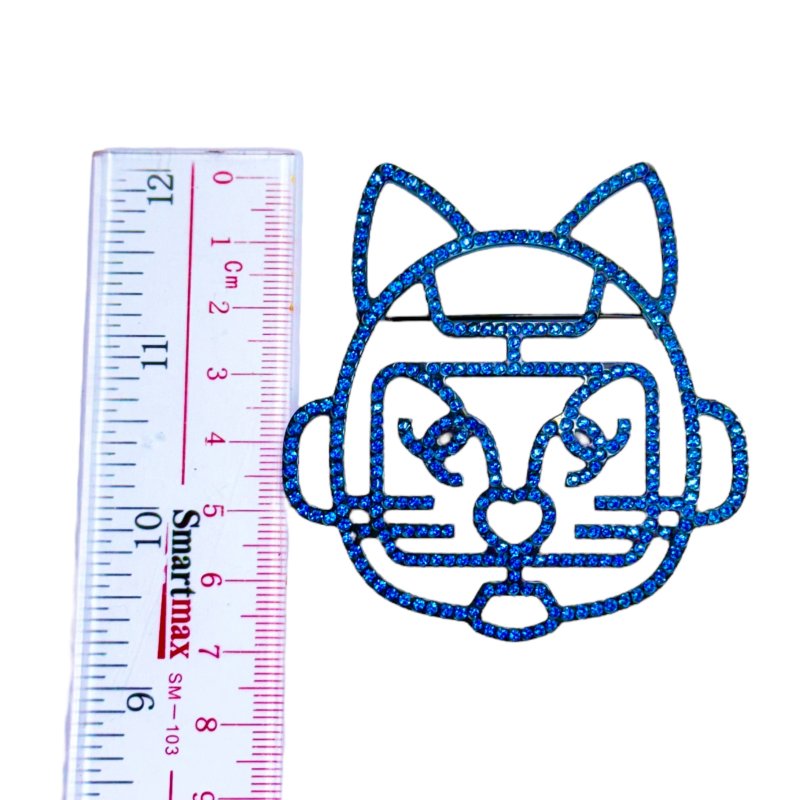 CHANEL CC 機械貓咪🐱 水鑽 胸針-8