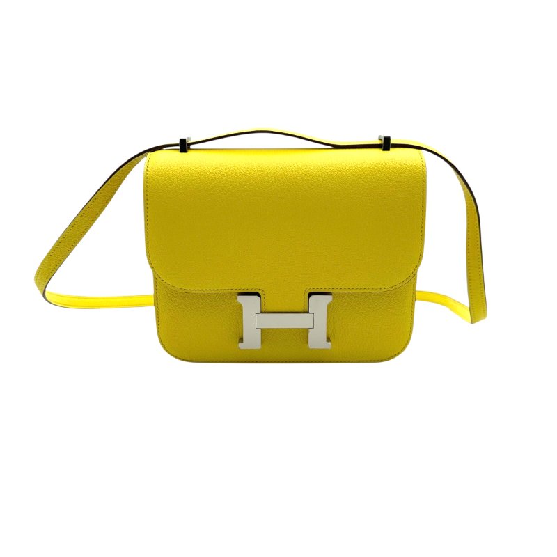 【美收精品】HERMES 黃色康康Constance 19 U刻 C-54-0