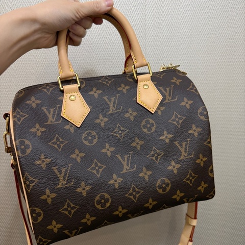 （極新！！）LV 原花金釦Speedy 25手提斜背波士頓包M46977