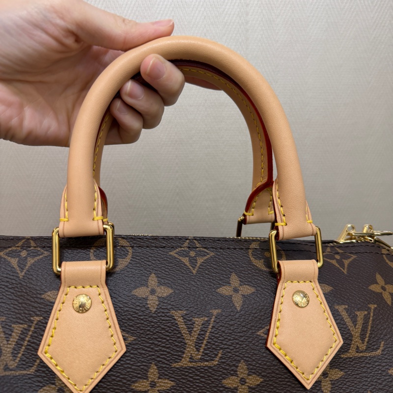 （極新！！）LV 原花金釦Speedy 25手提斜背波士頓包M46977-1