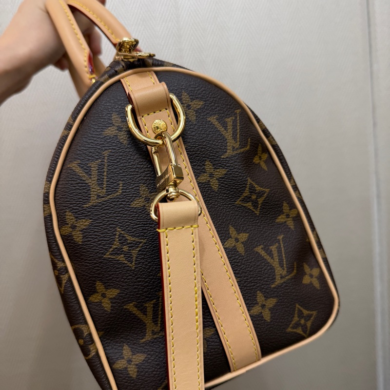 （極新！！）LV 原花金釦Speedy 25手提斜背波士頓包M46977-2
