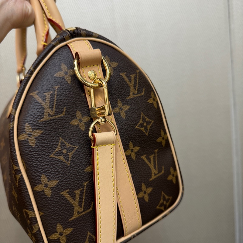 （極新！！）LV 原花金釦Speedy 25手提斜背波士頓包M46977-3