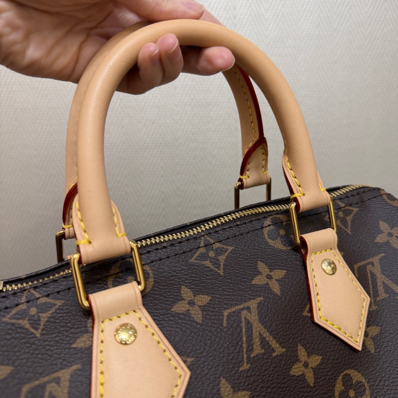 （極新！！）LV 原花金釦Speedy 25手提斜背波士頓包M46977-7