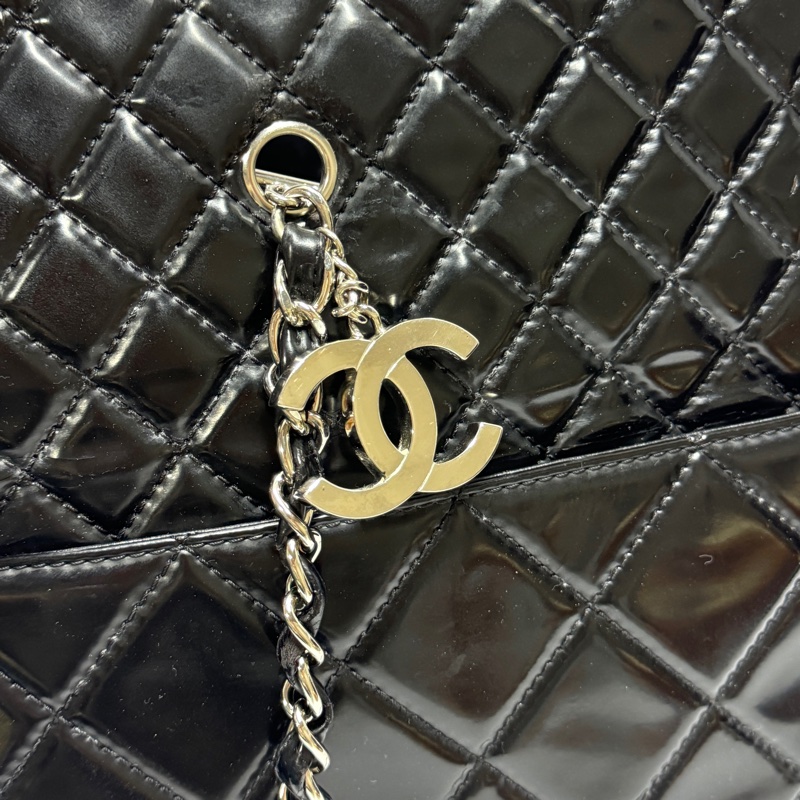 【年底優惠⏰】 Chanel 香奈兒 黑銀菱格紋 托特包 專櫃26萬！-4