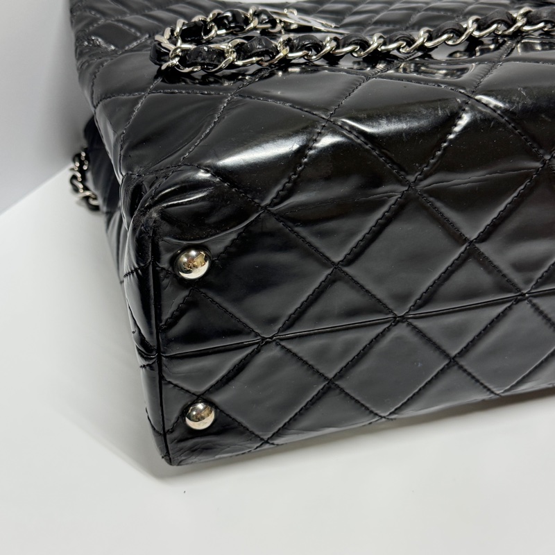 【年底優惠⏰】 Chanel 香奈兒 黑銀菱格紋 托特包 專櫃26萬！-6