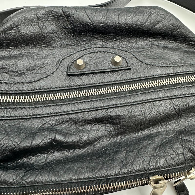 【美收精品】BALENCIAGA 黑機機車斜背包 C-58-9